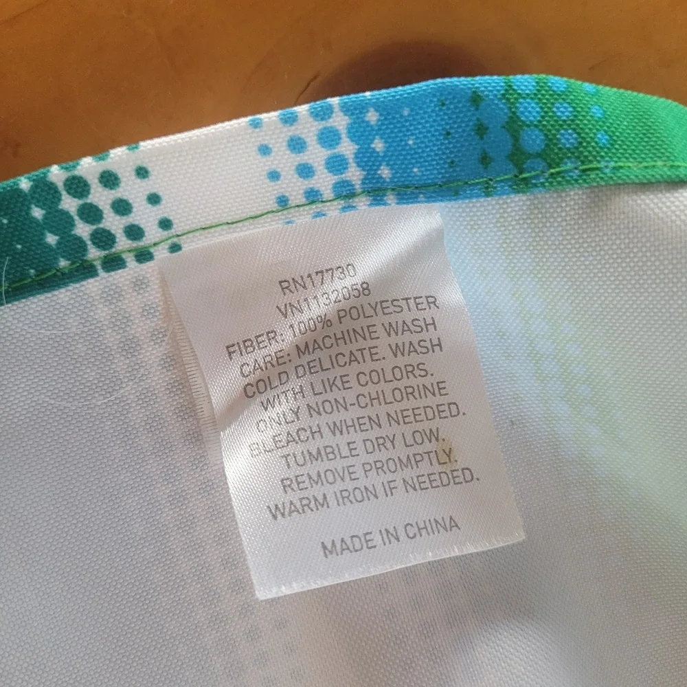 80x60 Outdoor Umbrella Tablecloth Green Blue White Polyester Spring Party